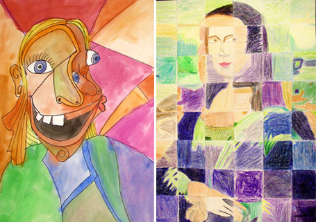 Selbstportrait nach Picasso und Mona Lisa Puzzle