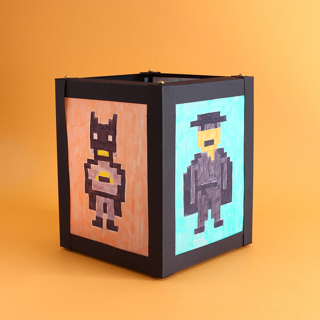 Pixel-Superhelden-Laterne