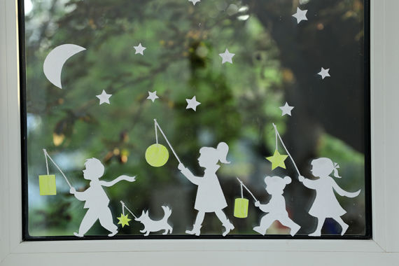 Anleitung: Laternenumzug Fensterbild