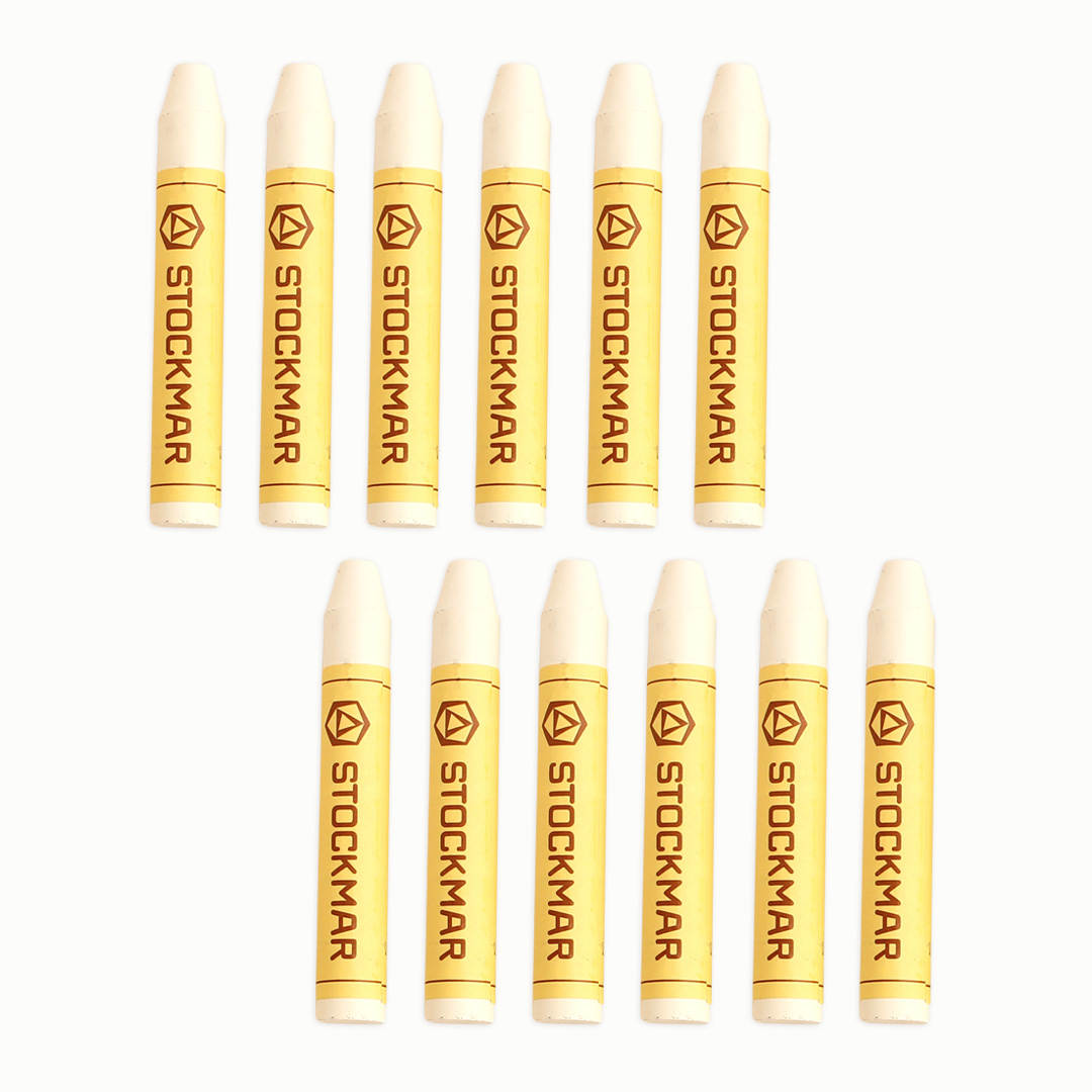 Stockmar-Wachsmalstifte, 12er Pack, zinnoberrot Weiss