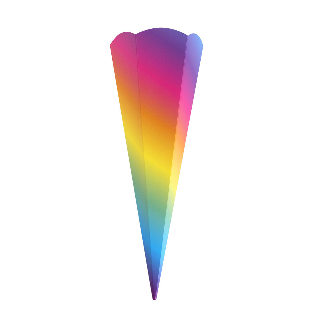 Schultüte, weiß Regenbogen