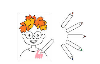 Witzige Blätter-Frisuren kleben für Kinder