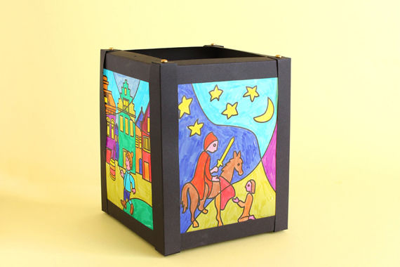 Anleitung: Pop-Art St. Martin Laterne basteln mit Kindern