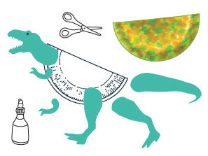 Dinosaurier aus Papptellern basteln