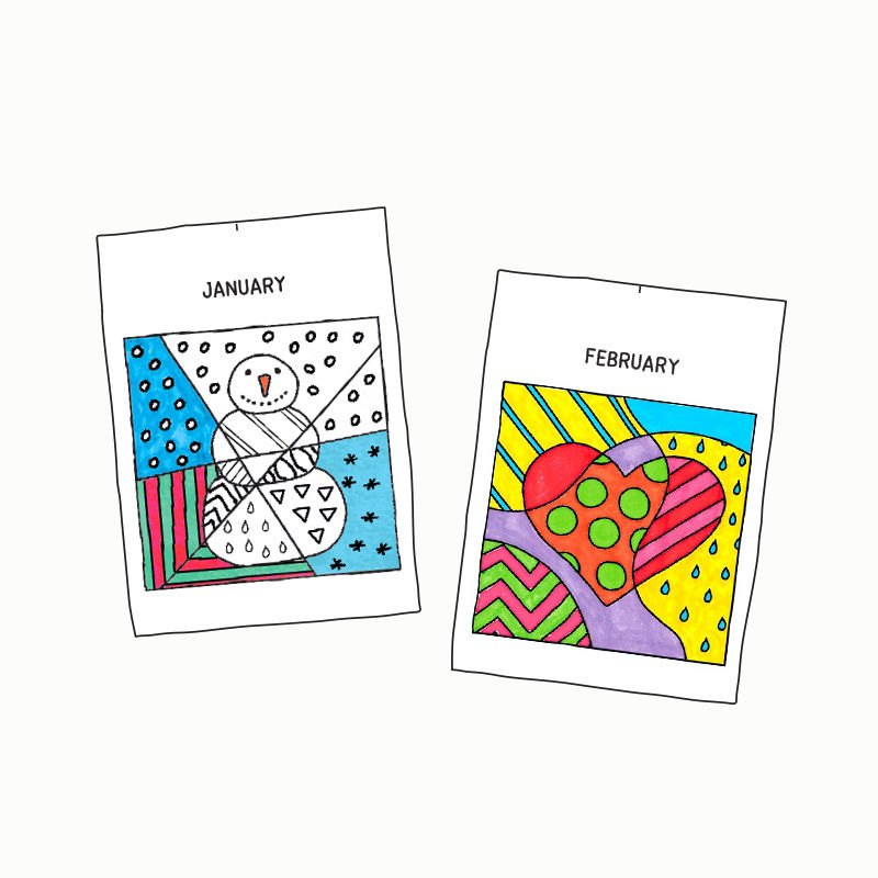 Monthly Pop-Art Sheets PDF