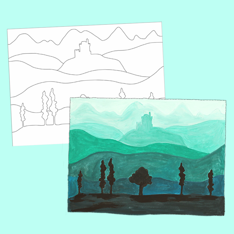 Farbperspektive - Landschaft
