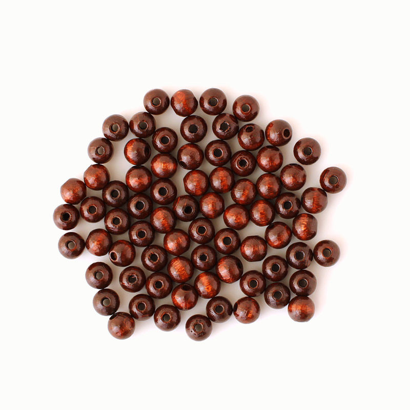 Holzperlen 8 mm, 75 Stück, grün Braun