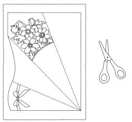 Anleitung - Falt-Blumensträuße aus Papier zum Ausmalen, Ausschneiden und Falten