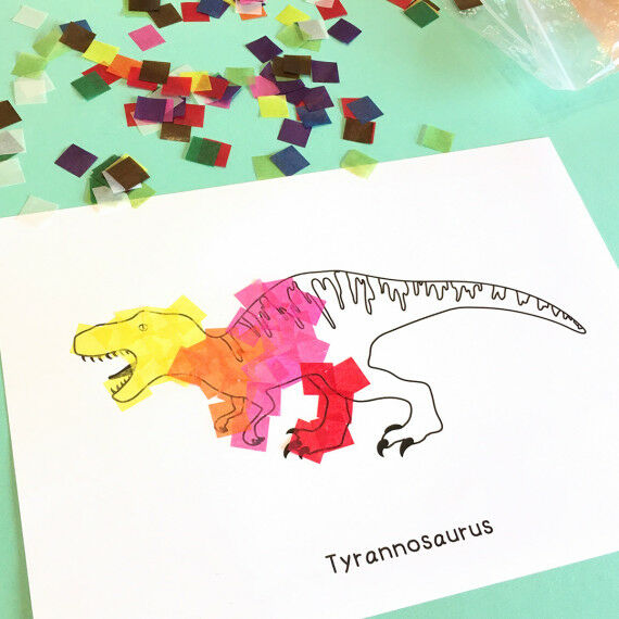 Schnipseln, Malen, Kleben - Dinos