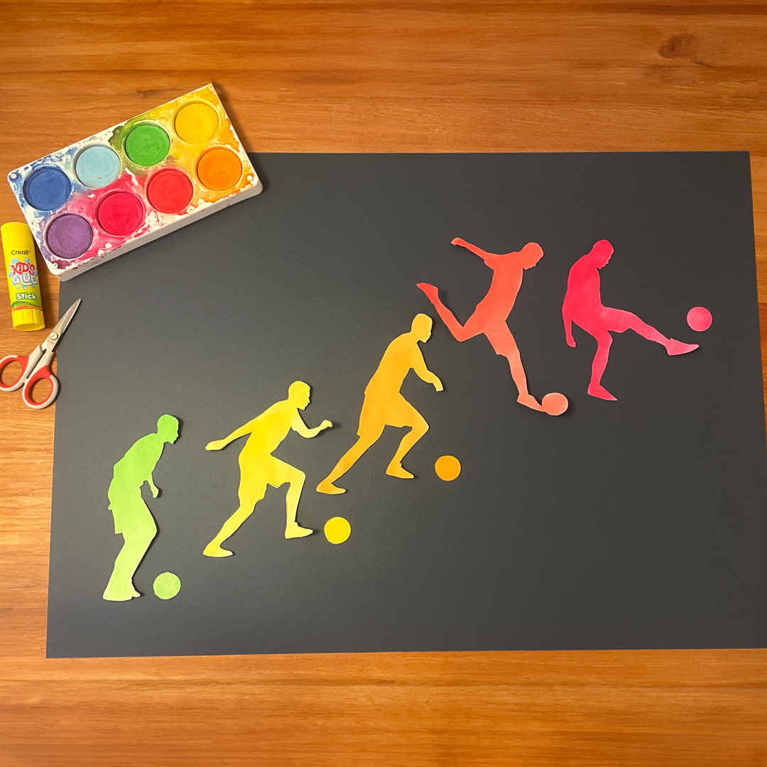 Fußball Bewegungs-Collage - ein cooles Kunstprojekt für Kinder