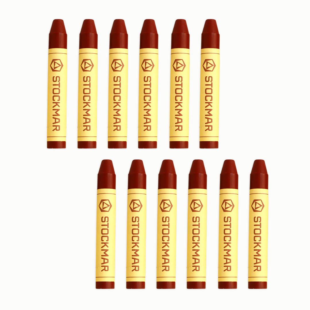 Stockmar-Wachsmalstifte, 12er Pack, zinnoberrot Rotbraun