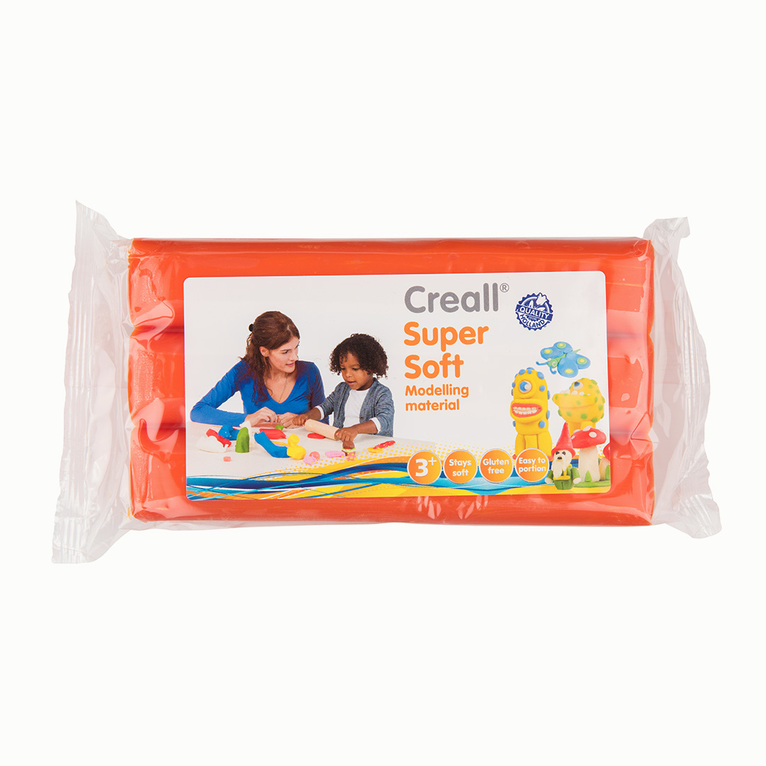 Super Soft Knet-Modelliermasse, 500g Block, weiß Orange