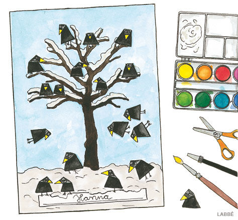 Die 4 Jahreszeiten - Kraehen im Winter
