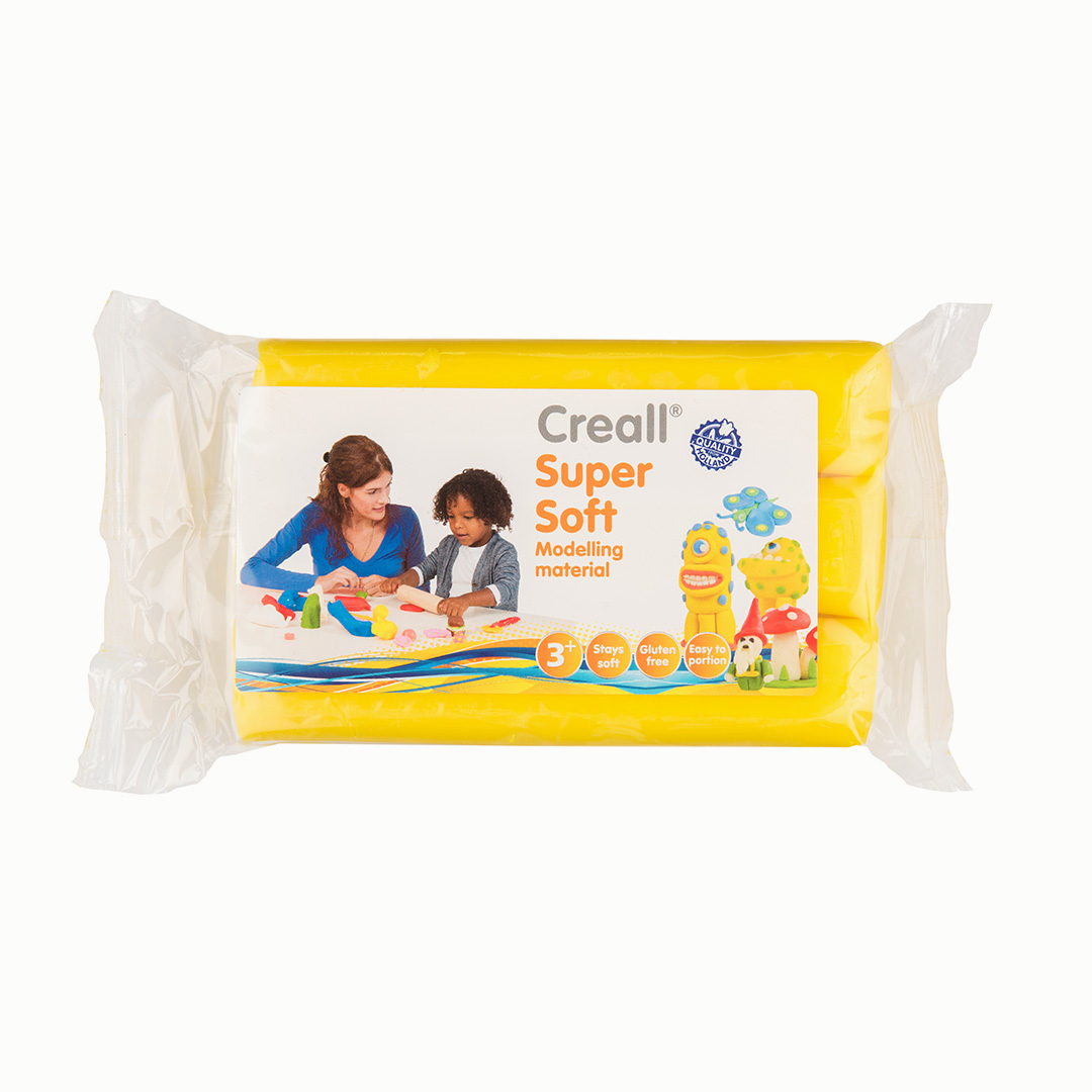 Super Soft Knet-Modelliermasse, 500g Block, weiß Gelb