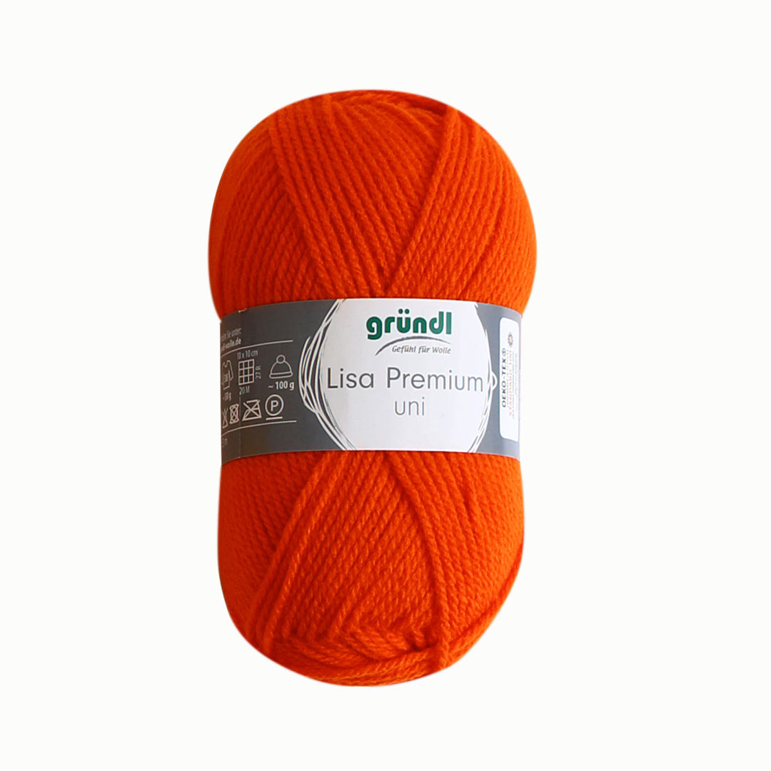 Wolle, 50 g Knäuel, schwarz Orange