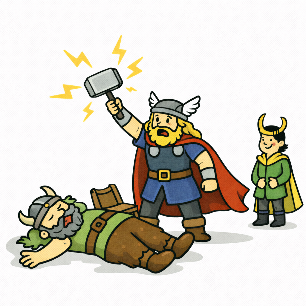 Thor holt seinen Hammer
