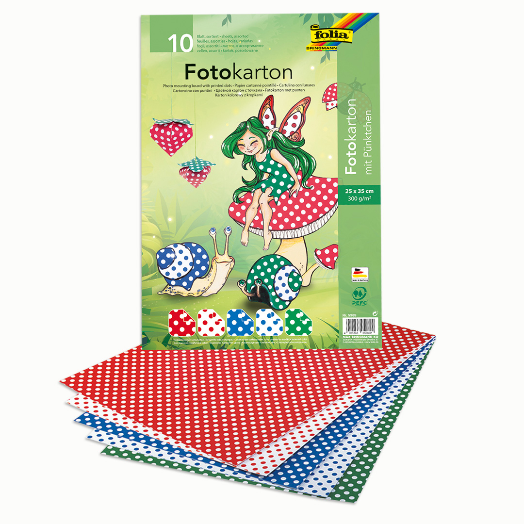 Fotokarton mit Pünktchen, 10 Blatt
