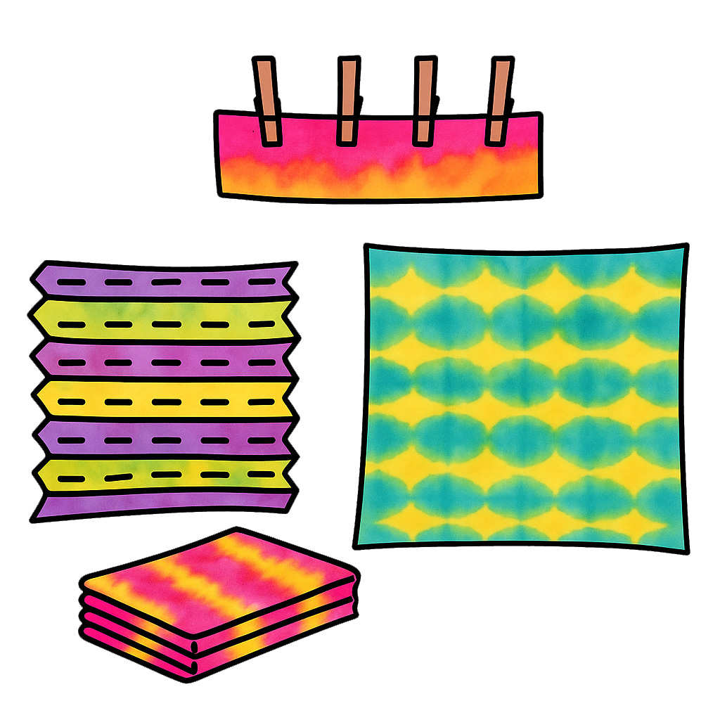 Batik mit Falten und Klammern – kreative Muster einfach gemacht