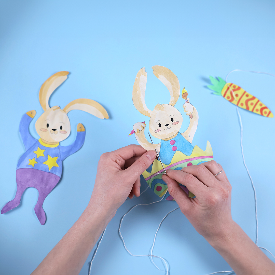 So wird’s frühlingshaft! Hasen-Girlande für Ostern basteln