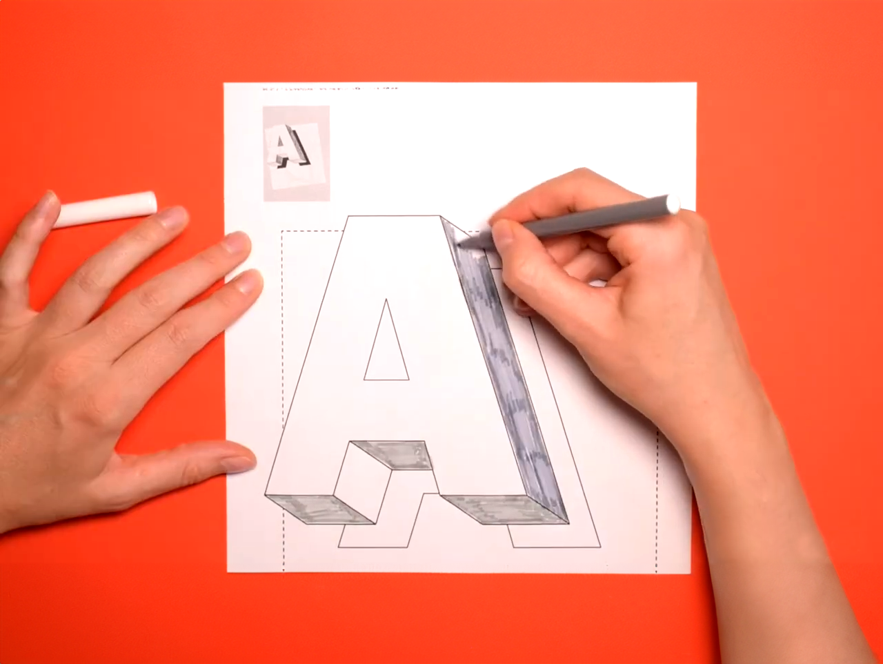 Buchstabe A zum Schraffieren