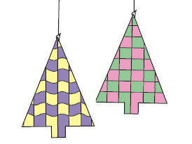 Tannenbäume aus Papier flechten