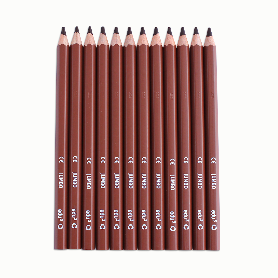 Jumbo Hex, 12 Stifte, blau Braun