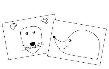 Blätter-Tiere kleben für Kinder