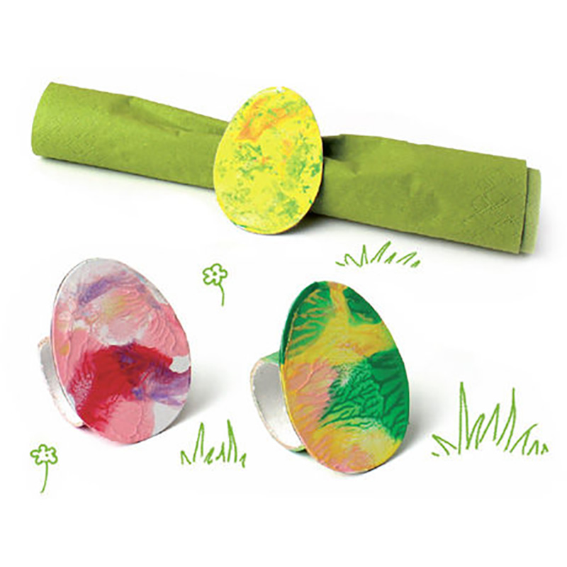 Osterschmuck mit Papprollen