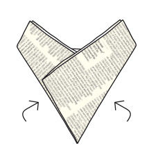 Anleitung für Eiskristalle aus Zeitungspapier