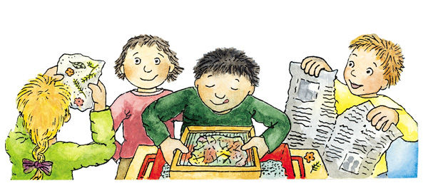 Papierschöpfen mit dem Papierschöpfrahmen