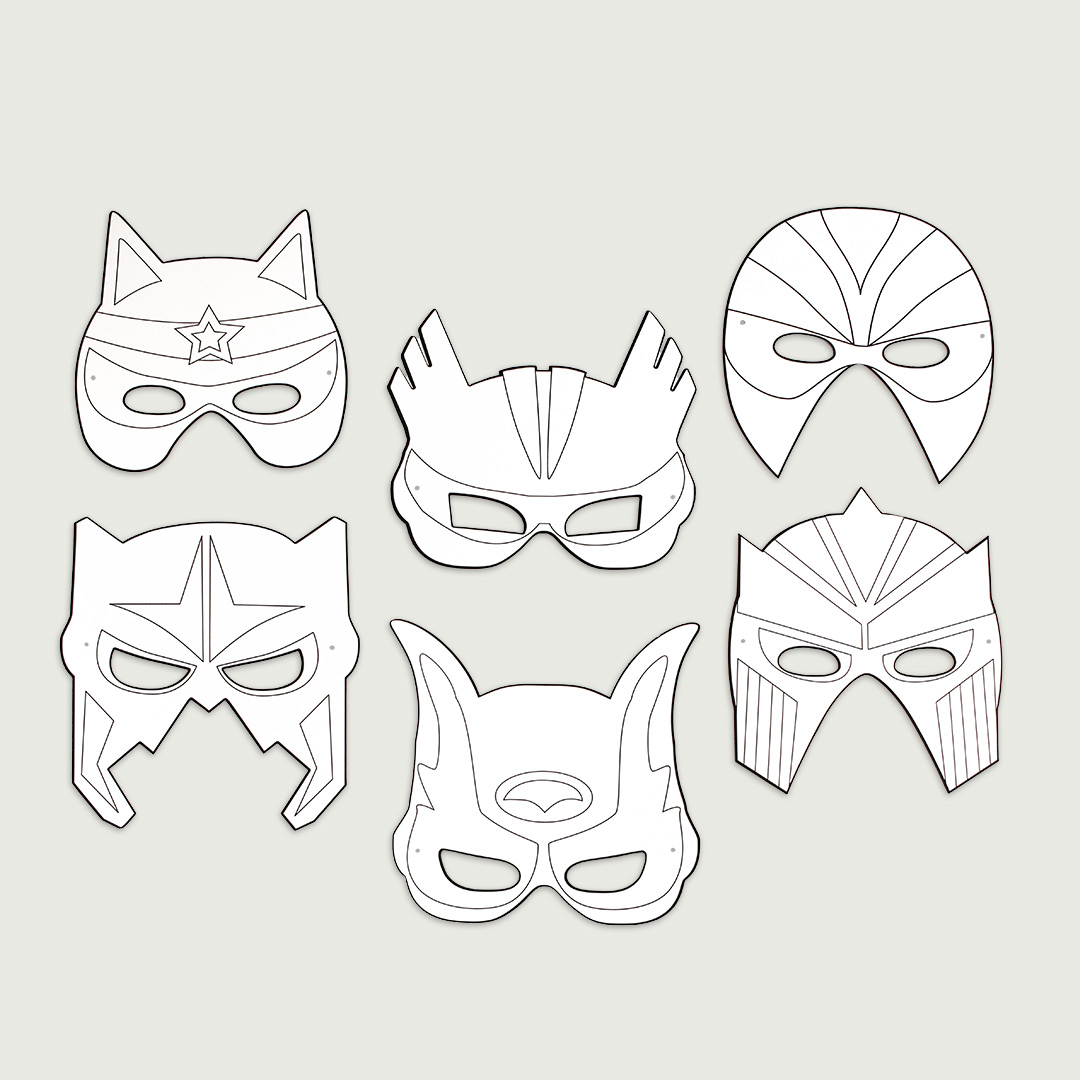 Masken Superhelden, 12 Stück