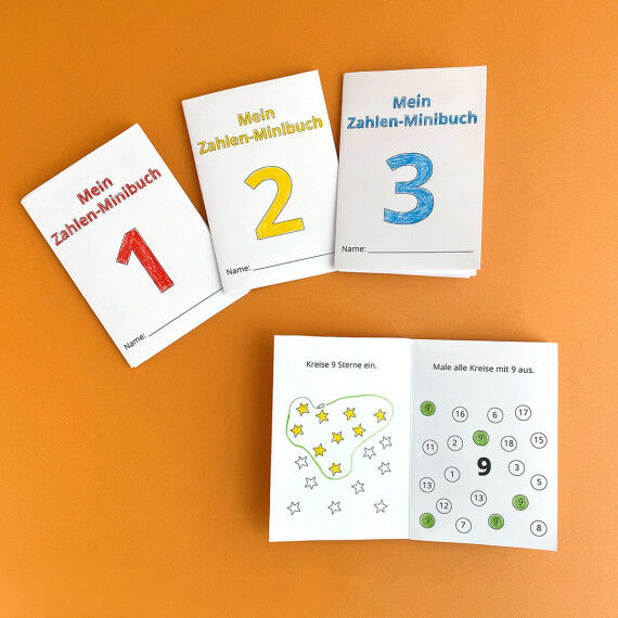 Zahlen-Minibücher falten