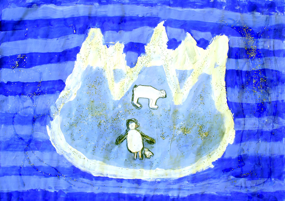 Pinguine und Eisbär auf dem Eisberg von Julius (9)