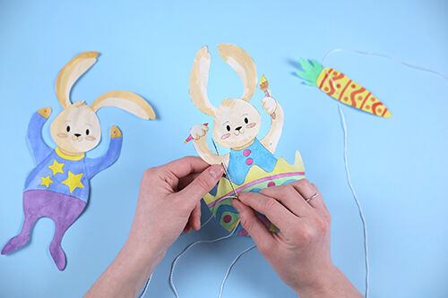 Lustige Hasen-Girlande für Ostern basteln
