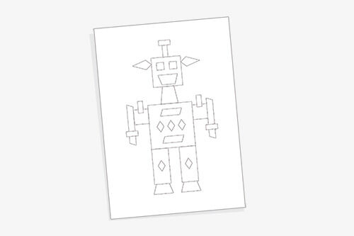 Anleitung zum Basteln von Robotern aus Vierecken