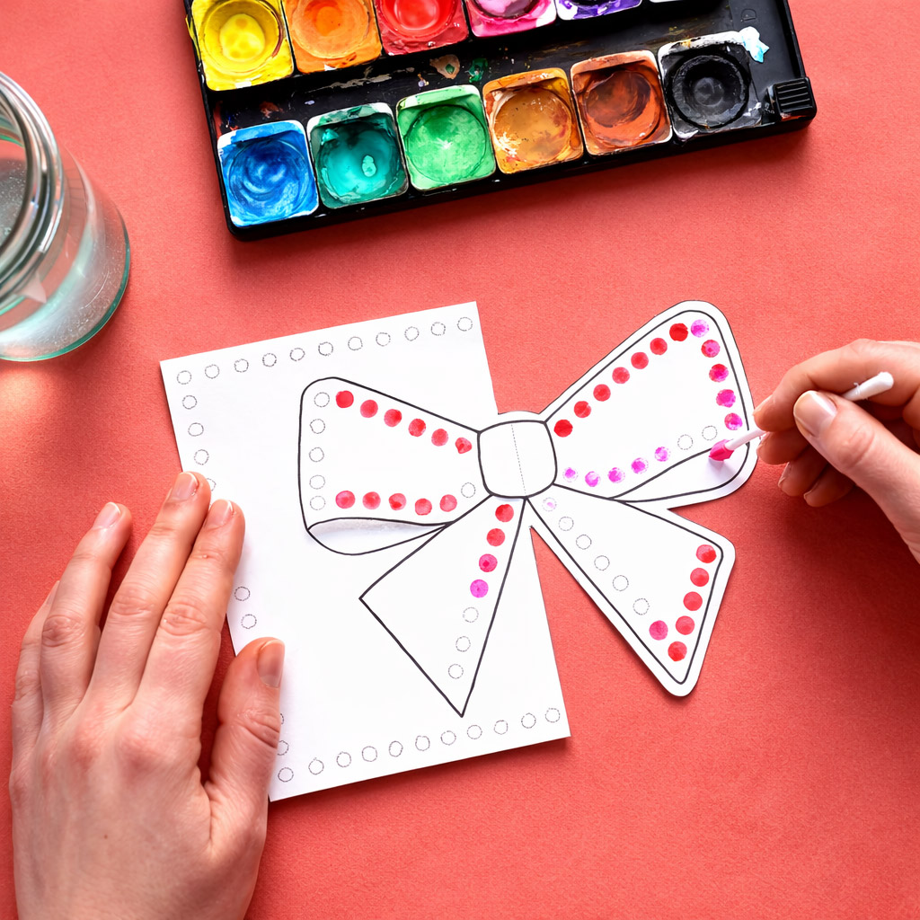 Punktmalerei mit Wattestäbchen - Muttertag PDF