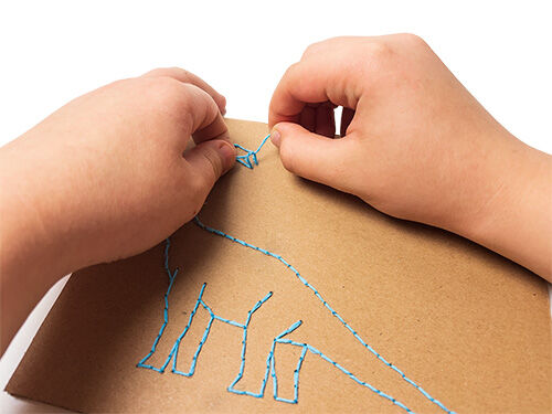 Anleitung Stickbilder - Dinosaurier sticken