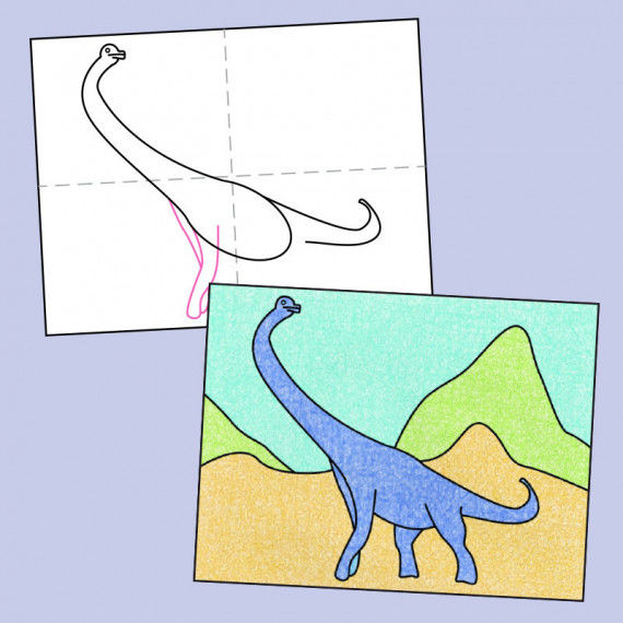 Geleitetes Zeichnen - Dinosaurier