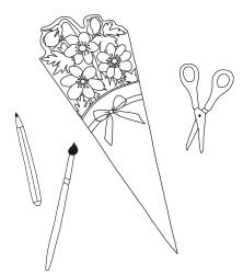 Anleitung - Falt-Blumensträuße aus Papier zum Ausmalen, Ausschneiden und Falten