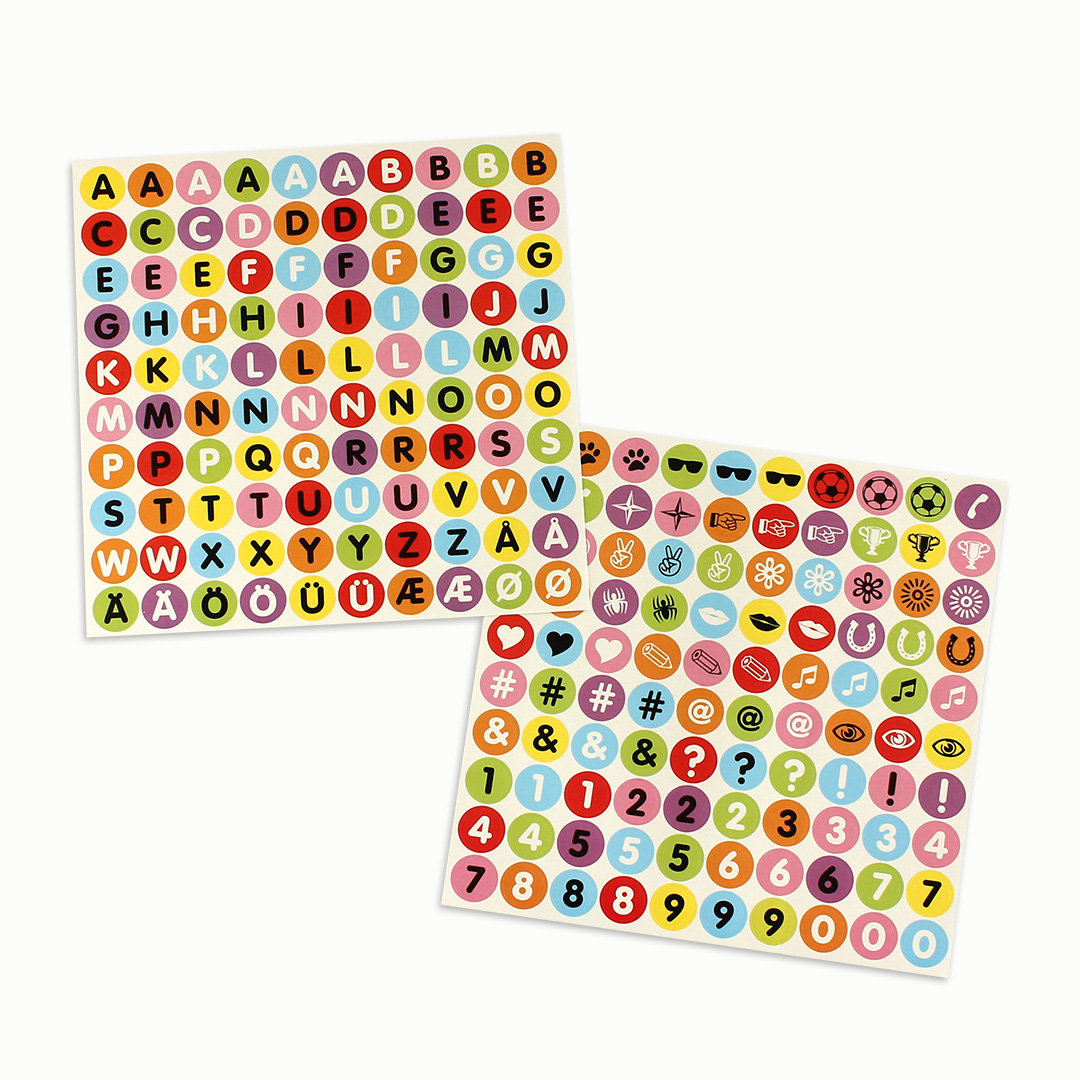 Sticker Buchstaben, Zahlen, Symbole - 1.000 Stück