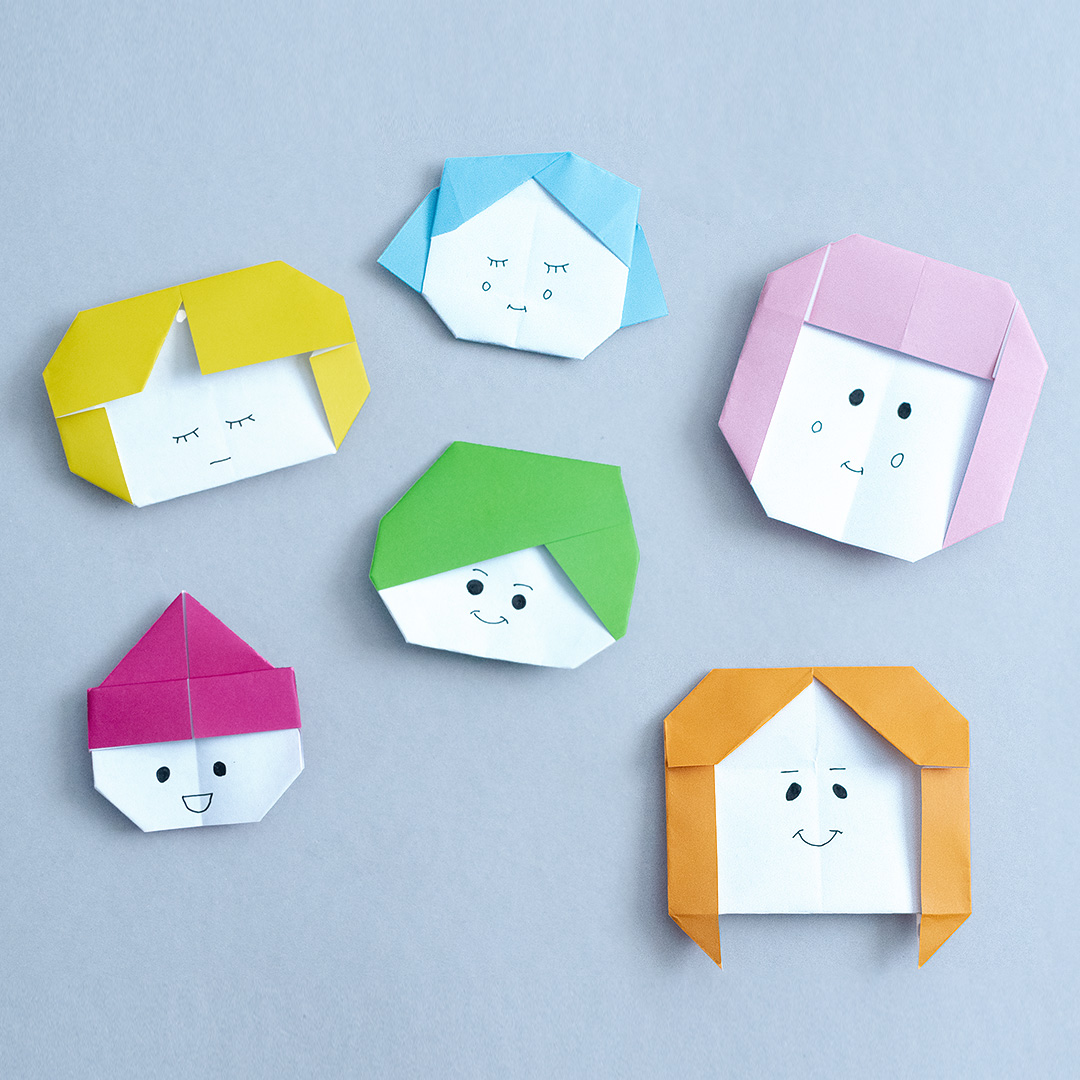 Origami-Kindergesichter PDF
