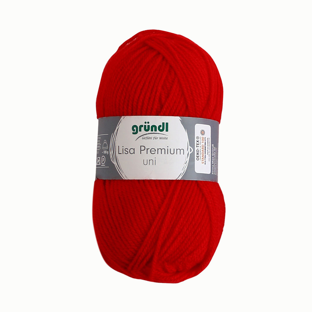 Wolle, 50 g Knäuel, schwarz Rot