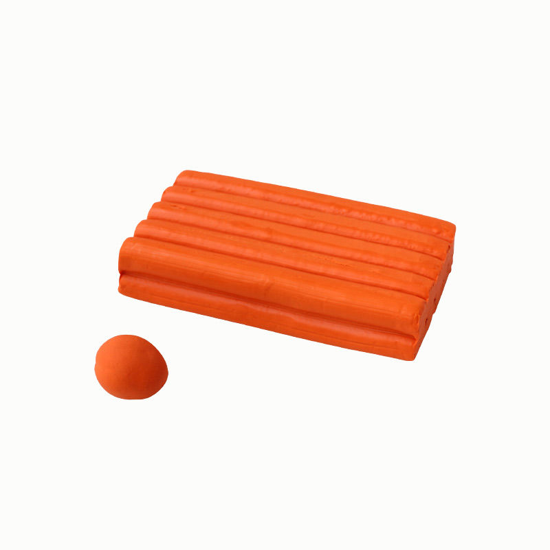 Knete, 250 g Block, weiß Orange