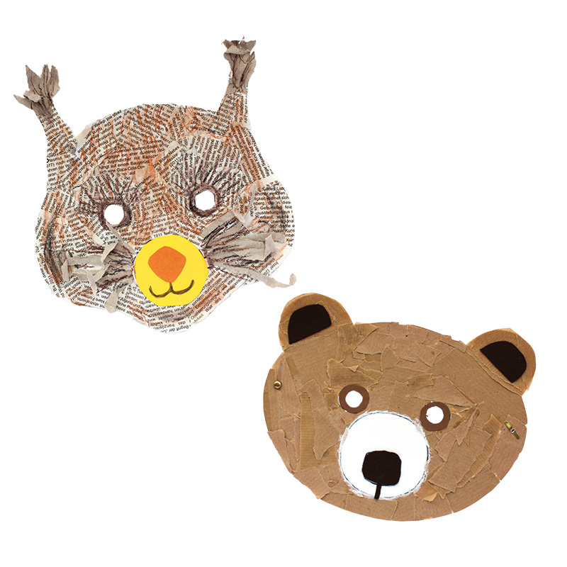 Recycling-Waldtiermasken