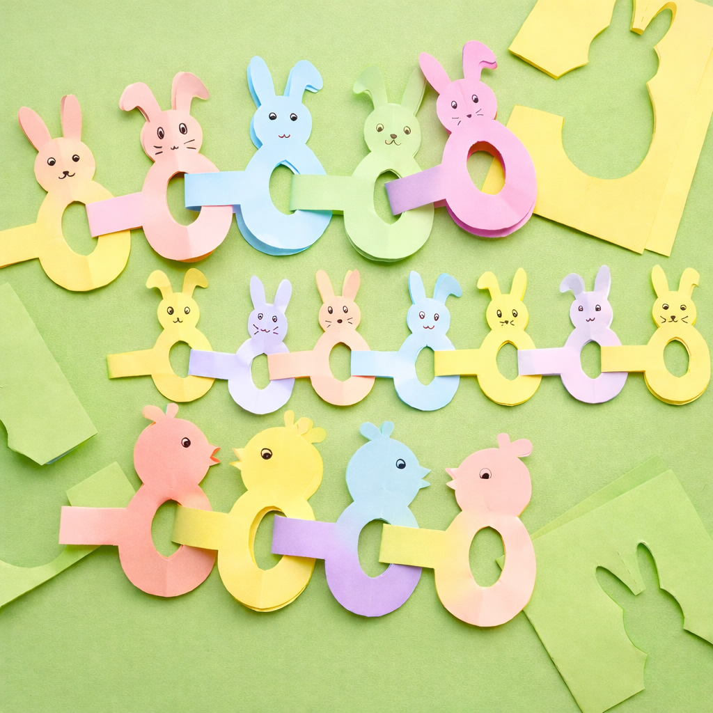 Osterketten mit Hasen & Küken in Pastelltönen