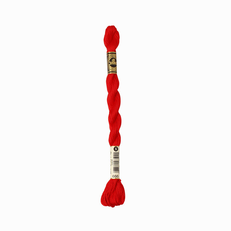 Perlgarn, gelbgrün Rot
