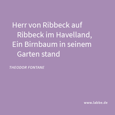 Herr von Ribbeck auf Ribbeck im Havelland