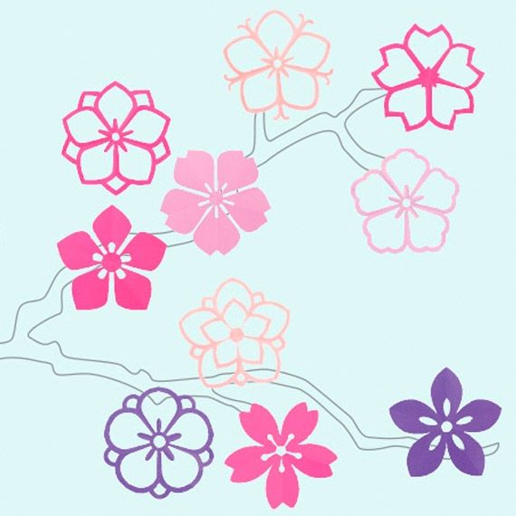 Monkiri-Sakura - Japanese folded-paper cutouts