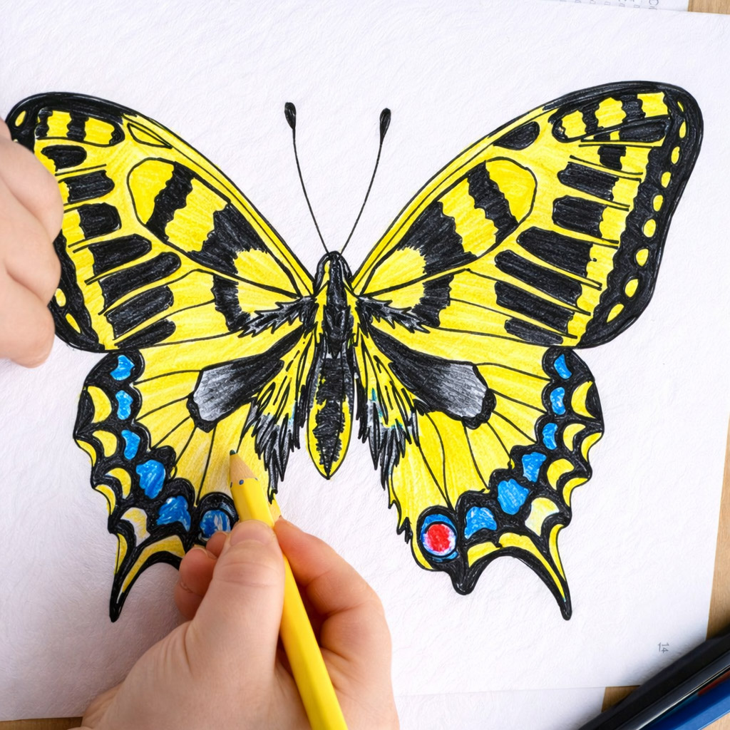 Schmetterlinge - Ausmalbilder PDF