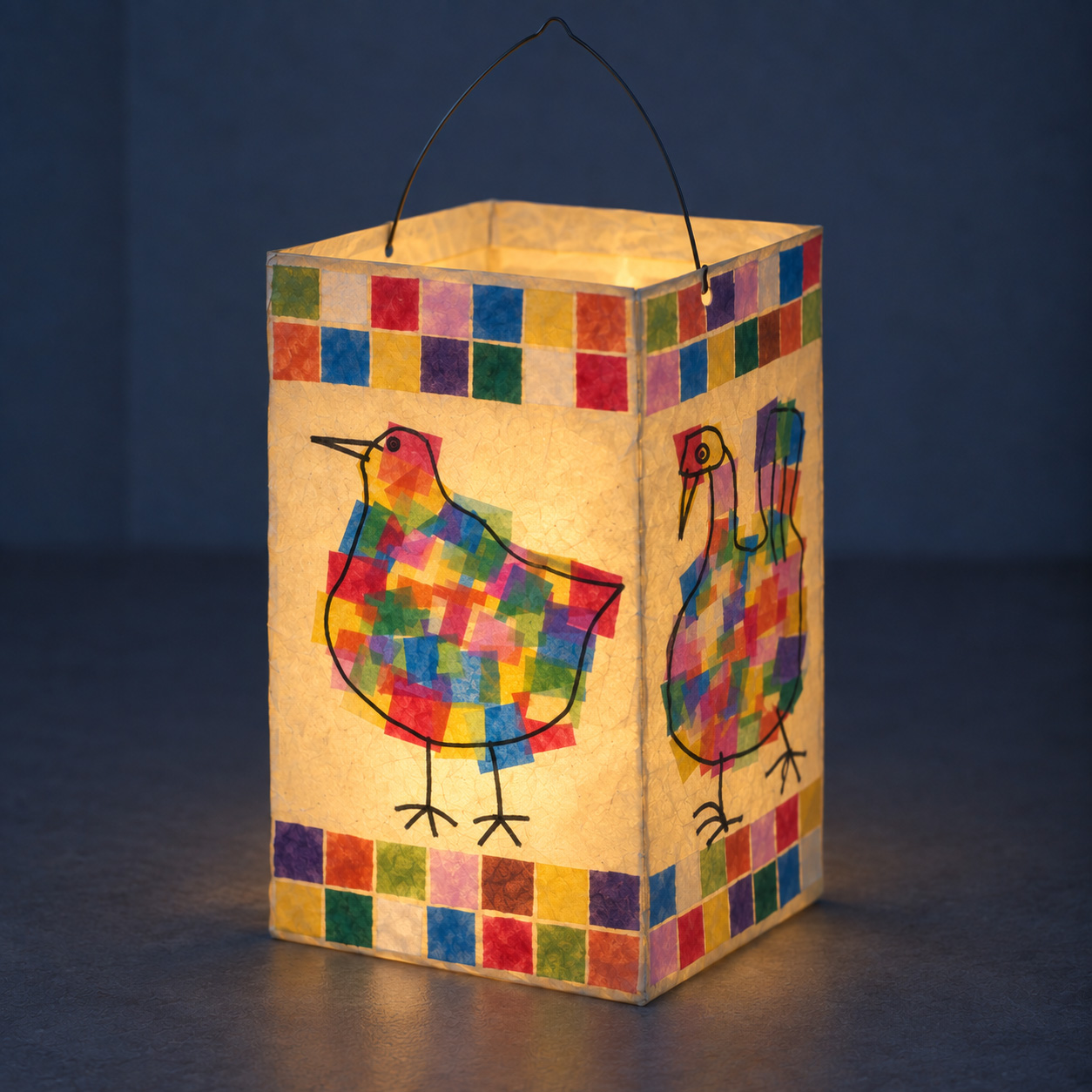 Mosaik-Vögel – Laterne